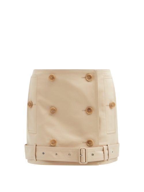 Burberry - Trench Cotton Mini Skirt - Womens - Beige