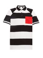 Matchesfashion.com Burberry - Barley Rugby Stripe Cotton Piqu Polo Shirt - Mens - White Multi