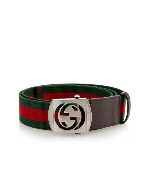 Gucci Gg-buckle Canvas Belt
