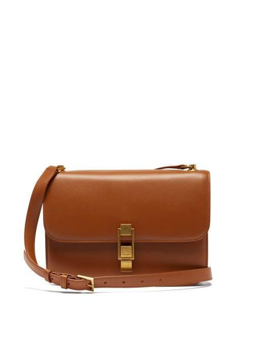 Ladies Bags Saint Laurent - Le Carr Leather Cross-body Bag - Womens - Brown