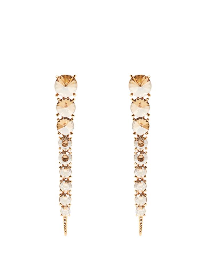 Oscar De La Renta Tendril Crystal-embellished Drop Earrings