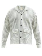 Matchesfashion.com Harago - Flap-pocket Striped Cotton Overshirt - Mens - Cream Multi