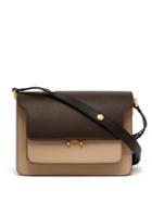 Matchesfashion.com Marni - Trunk Medium Leather Shoulder Bag - Womens - Brown Multi