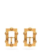 Matchesfashion.com Balenciaga - Large Bb-logo Buckle Earrings - Womens - Gold