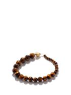 Completedworks - Tiger's Eye & 14kt Gold-plated Beaded Bracelet - Mens - Yellow Gold