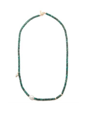 Liou - Corinth Jade & Baroque-pearl Necklace - Mens - Green