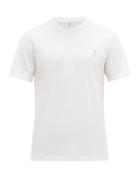 Matchesfashion.com Brunello Cucinelli - Logo Embroidered Cotton Jersey T Shirt - Mens - White