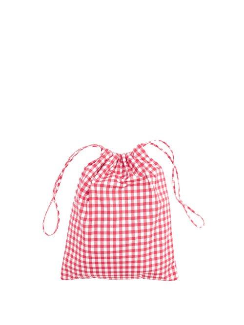 Matchesfashion.com Prada - Gingham Drawstring Wash Bag - Womens - Red