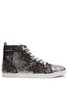 Matchesfashion.com Christian Louboutin - Bip Bip Orlato High Top Embellished Trainers - Womens - Silver Multi