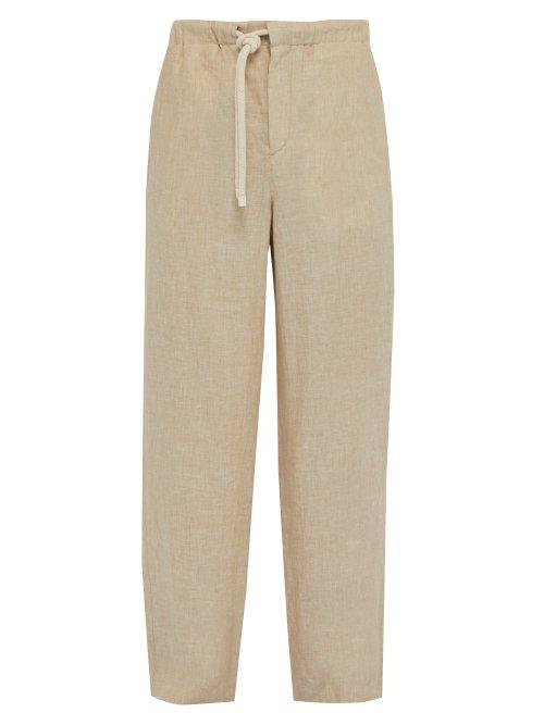 Matchesfashion.com Loewe - Drawstring Waist Linen Trousers - Mens - Beige