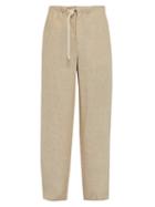 Matchesfashion.com Loewe - Drawstring Waist Linen Trousers - Mens - Beige
