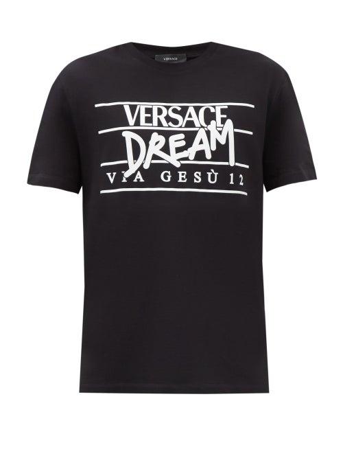 Versace - Dream-print Cotton-jersey T-shirt - Mens - Black