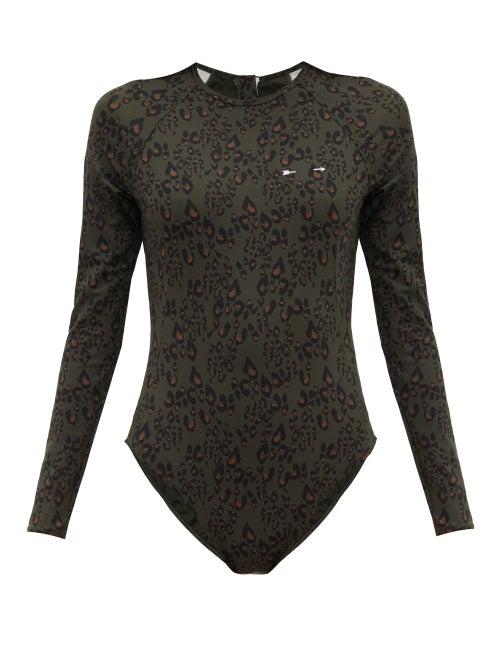Matchesfashion.com The Upside - Army Leopard Print Stretch Jersey Paddle Suit - Womens - Leopard