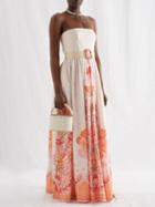 Zimmermann - Belted Floral-print Maxi Dress - Womens - Coral Multi