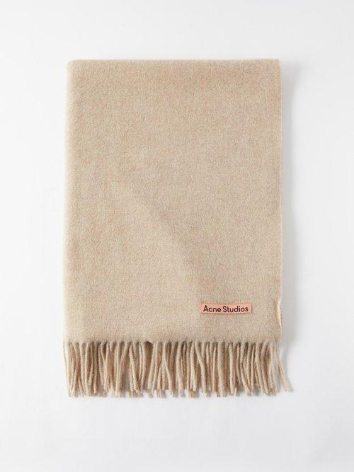 Acne Studios - Canada Fringed Wool Scarf - Womens - Beige