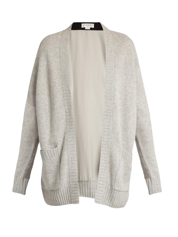 Amanda Wakeley Larson Contrast-panel Cashmere Cardigan