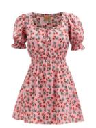 Muzungu Sisters - Tara Snail-print Cotton-poplin Mini Dress - Womens - Pink Print