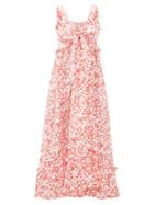 Matchesfashion.com Thierry Colson - Valentina Abstract-print Cotton Maxi Dress - Womens - Red