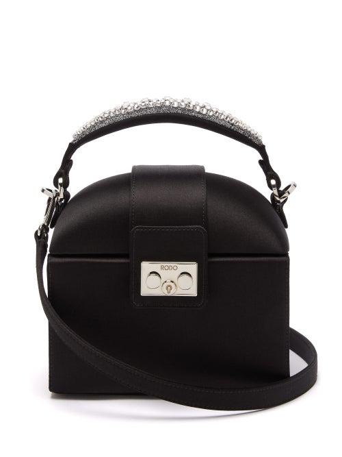 Matchesfashion.com Rodo - Trunk Crystal-embellished Satin Cross-body Bag - Womens - Black