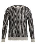 Matchesfashion.com Saint Laurent - Jacquard Sweater - Mens - Black White