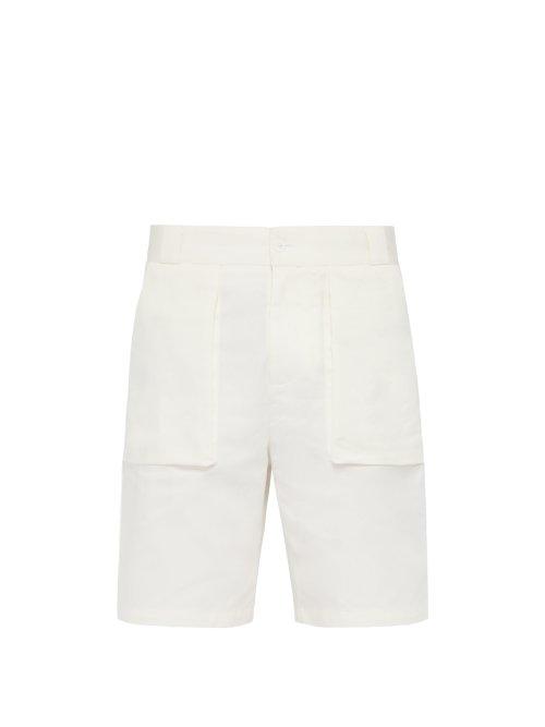 Matchesfashion.com P. Johnson - Mid Rise Cotton Patch Pocket Shorts - Mens - White