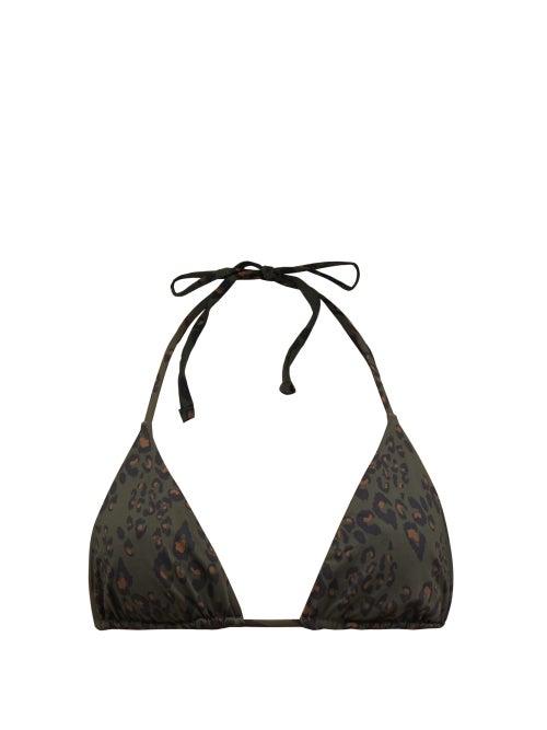 Matchesfashion.com The Upside - Jodhi Army Leopard Print Triangle Bikini Top - Womens - Leopard