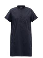 Matchesfashion.com A.p.c. - Temple Cotton-blend Poplin Mini Shirt Dress - Womens - Navy
