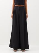 Pucci - Pleated Wool-blend Wide-leg Trousers - Womens - Black