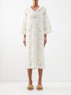 Zimmermann - Wonderland Hooded Crochet-knit Cotton Dress - Womens - White