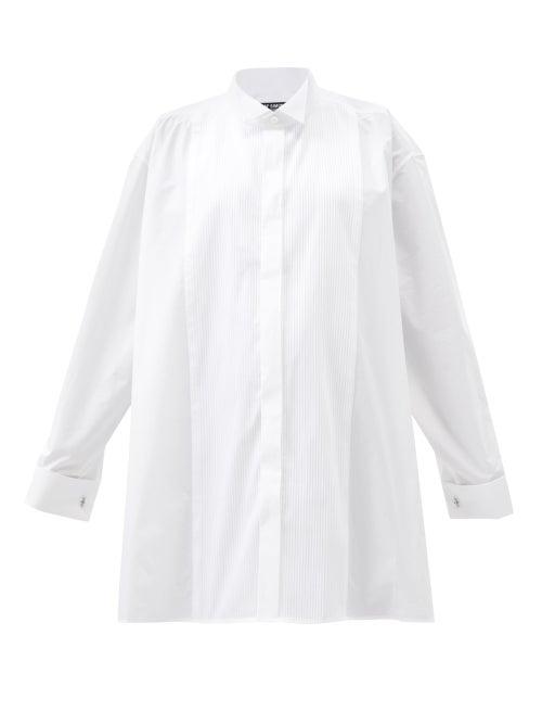 Raf Simons - Oversized Striped Cotton-poplin Shirt - Womens - White