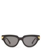 Matchesfashion.com Bottega Veneta - Cat-eye Acetate Sunglasses - Womens - Black