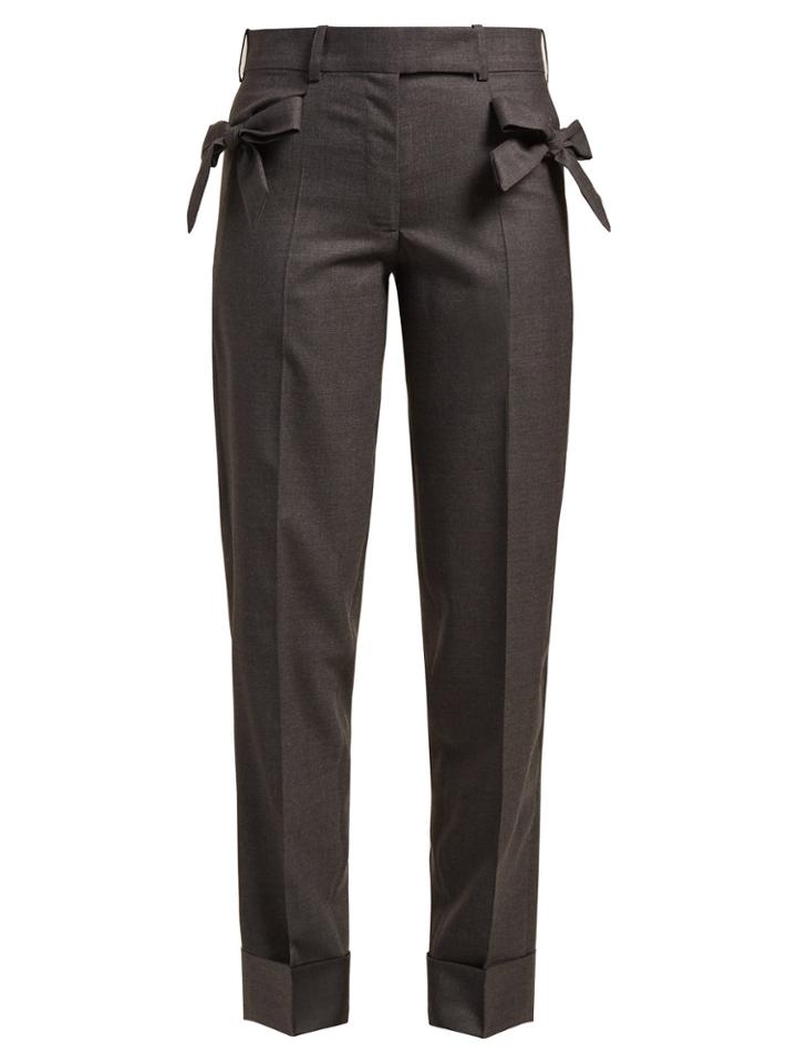 Simone Rocha Bow-embellished Wool Trousers