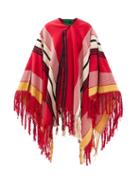 Matchesfashion.com Colville - Tasselled Striped Cotton-canvas Poncho - Womens - Red Multi