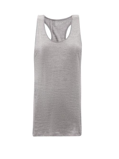Matchesfashion.com Falke - Racerback Merino Wool-blend Jersey Tank Top - Womens - Grey