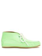 Loewe - Lace-up Leather Moccasins - Womens - Green
