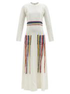Chlo - Rainbow-crochet Linen-voile Maxi Dress - Womens - White