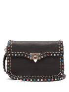 Matchesfashion.com Valentino - Guitar Rockstud Rolling Leather Bag - Womens - Black Multi