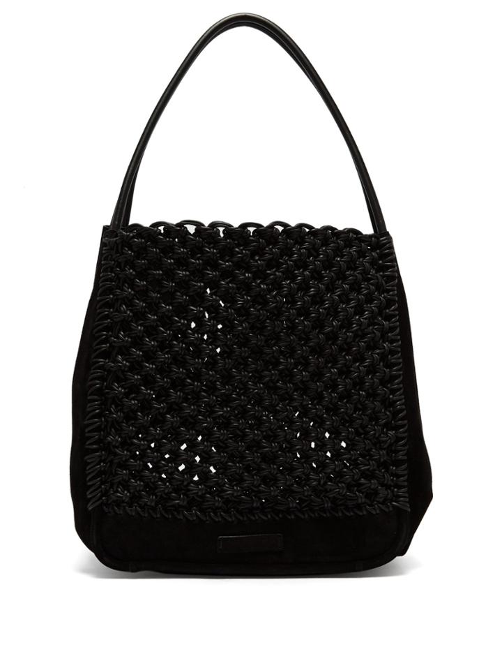 Proenza Schouler Macram L Waxed-cotton And Suede Tote Bag