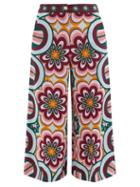 Ladies Beachwear La Doublej - Ciccio-print Cotton Culottes - Womens - Pink Multi