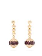 Matchesfashion.com Erdem - Crystal Embellished Drop Earrings - Womens - Burgundy