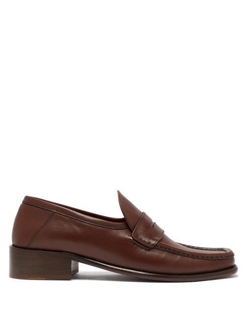 Matchesfashion.com By Far - Britney Leather Loafers - Womens - Dark Brown