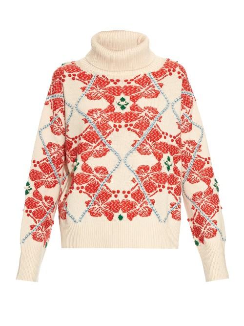 Barrie Smooth Ride Embroidered-cashmere Sweater