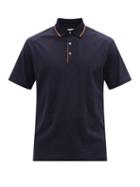 Paul Smith - Artist-stripe Cotton-piqu Polo Shirt - Mens - Navy