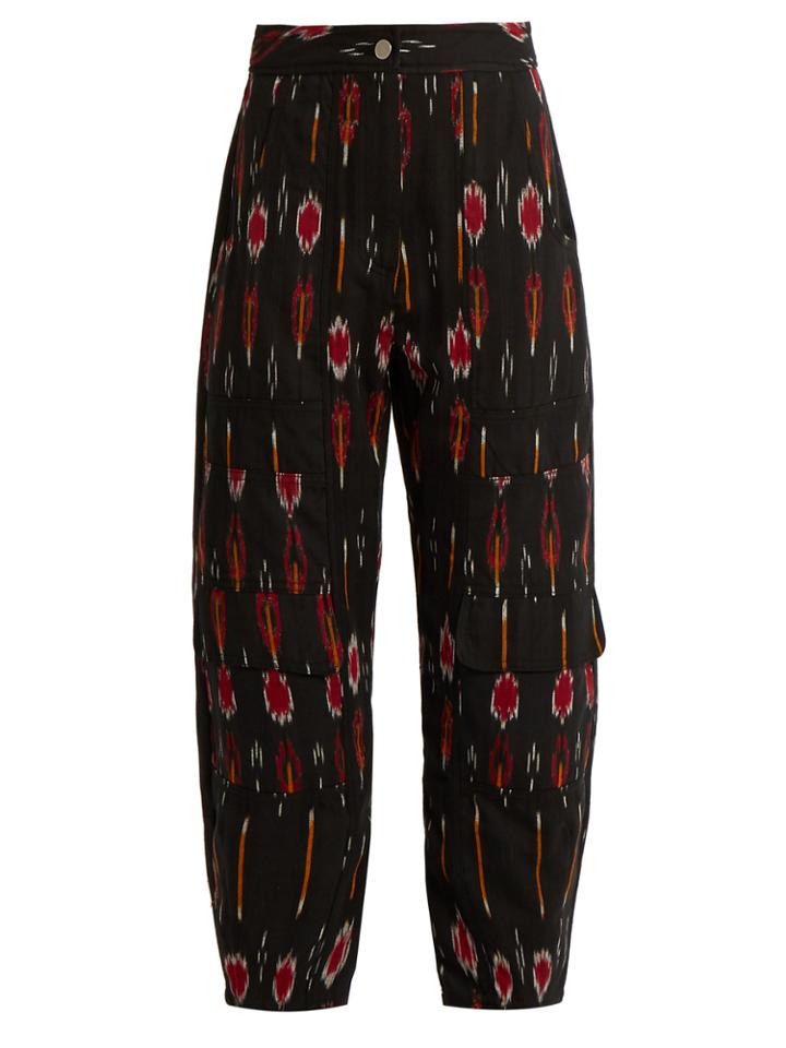 Rachel Comey Deviant Flame-ikat Cropped Cotton Trousers