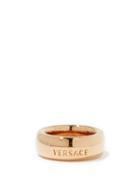 Matchesfashion.com Versace - Logo-engraved Metal Ring - Womens - Gold