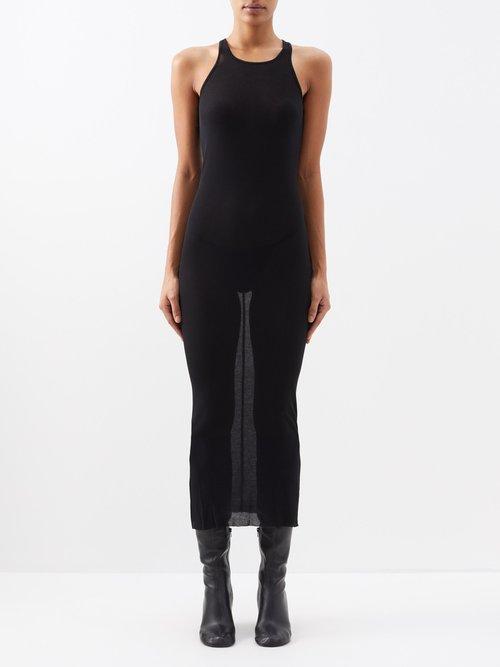 Rick Owens - Racerback Ribbed-knit Dress - Womens - Black