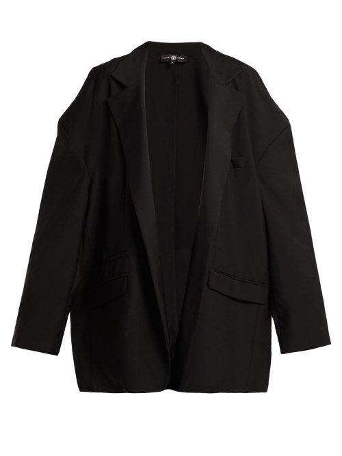 Matchesfashion.com Edward Crutchley - Oversized Single Breasted Wool Blend Blazer - Womens - Black