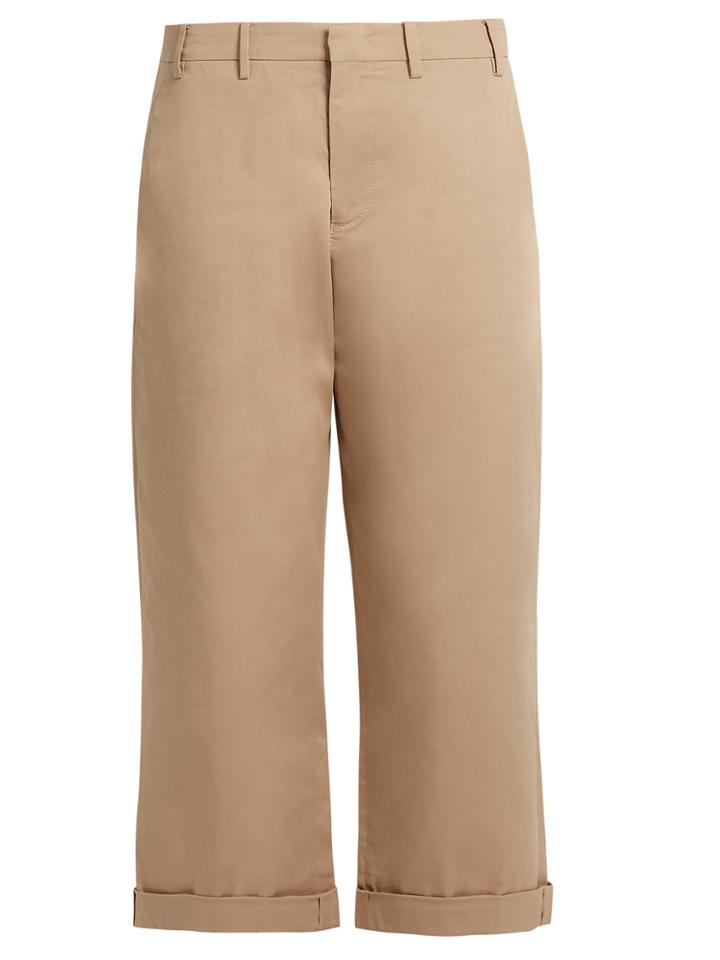 No. 21 Wide-leg Cotton-blend Trousers