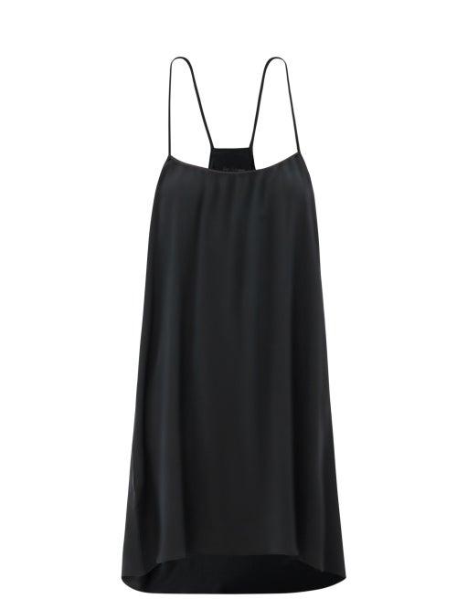 Loup Charmant - Racerback Silk-crepe Slip Dress - Womens - Black