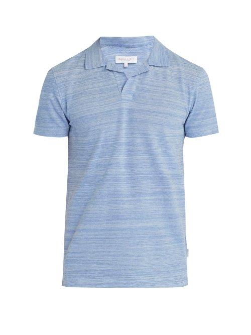 Matchesfashion.com Orlebar Brown - Felix Cotton Polo Shirt - Mens - Blue